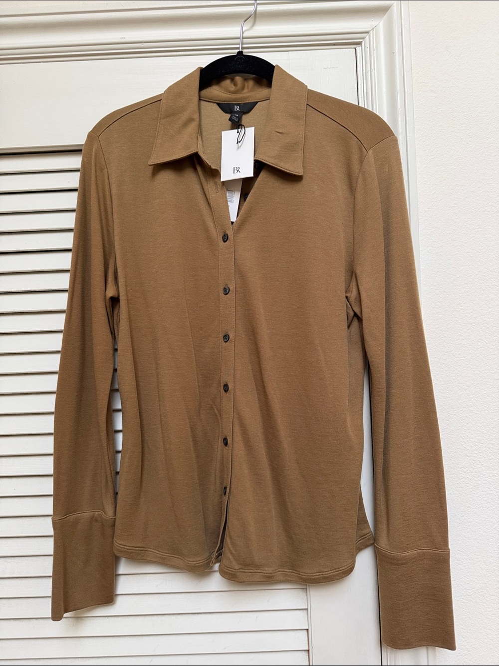 Banana Republic Camel Brown Long-Sleeve Button Down Shirt
